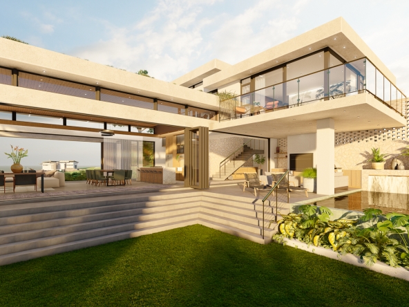 Herolds Bay Country Estate Proposed Home 85 garden to home Render